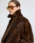 Short double-breasted mink fur jacket