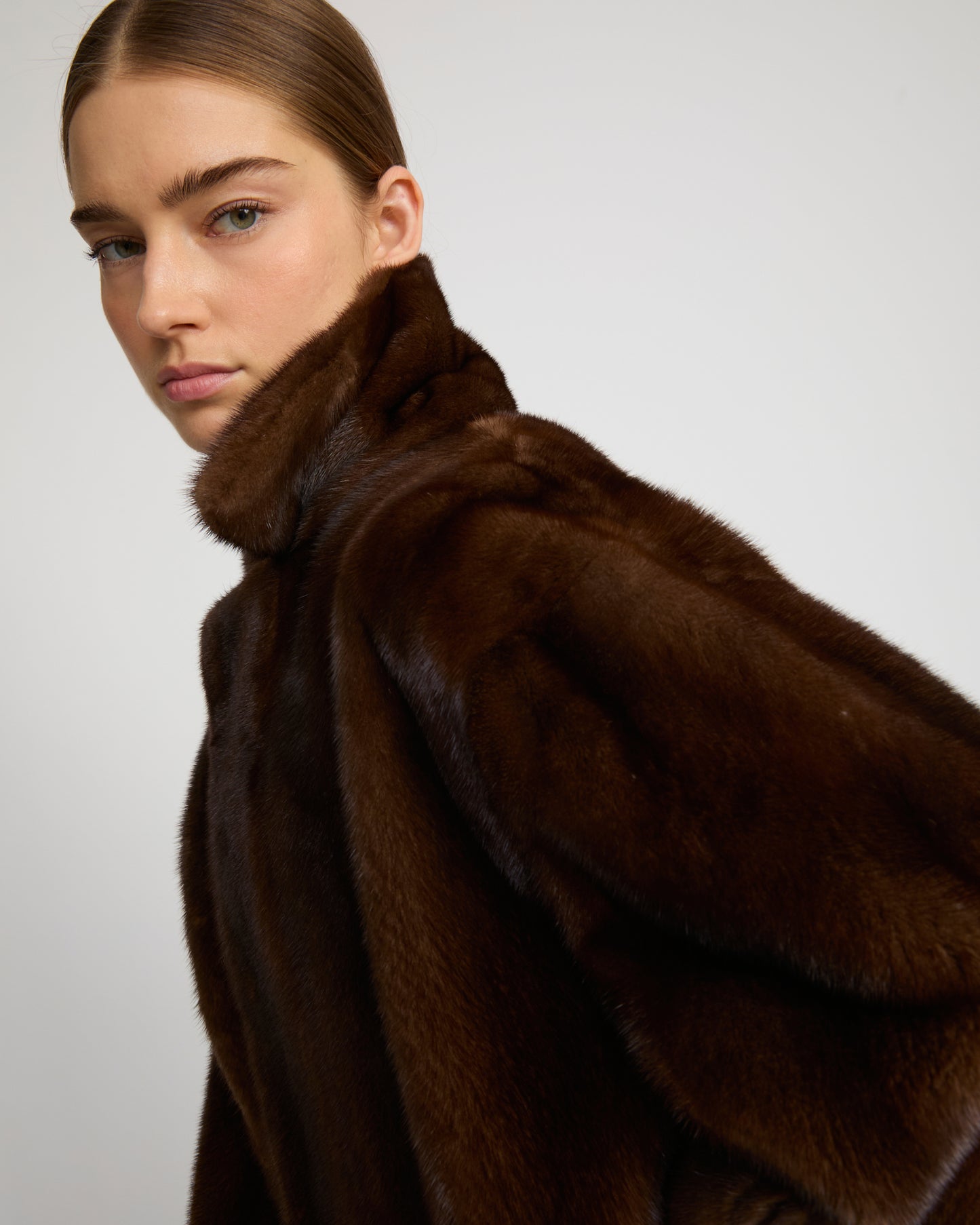 Short cross-front mink fur jacket - Yves Salomon