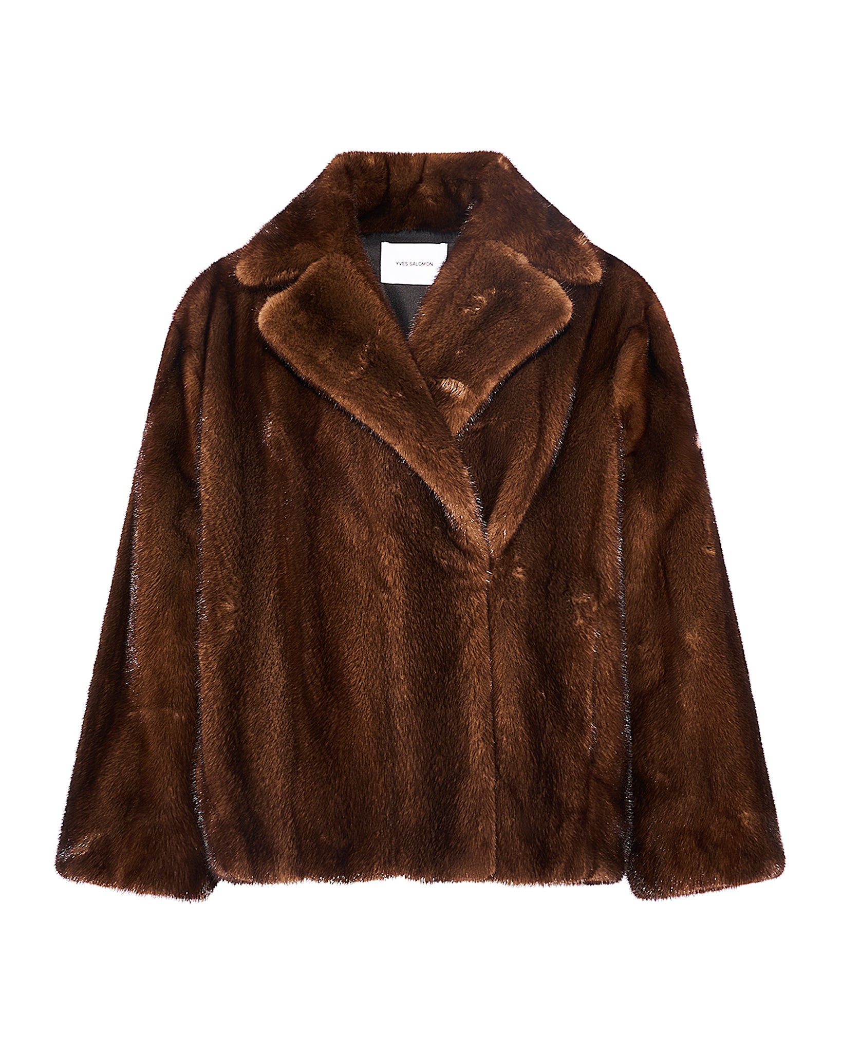 Short cross-front mink fur jacket - Yves Salomon
