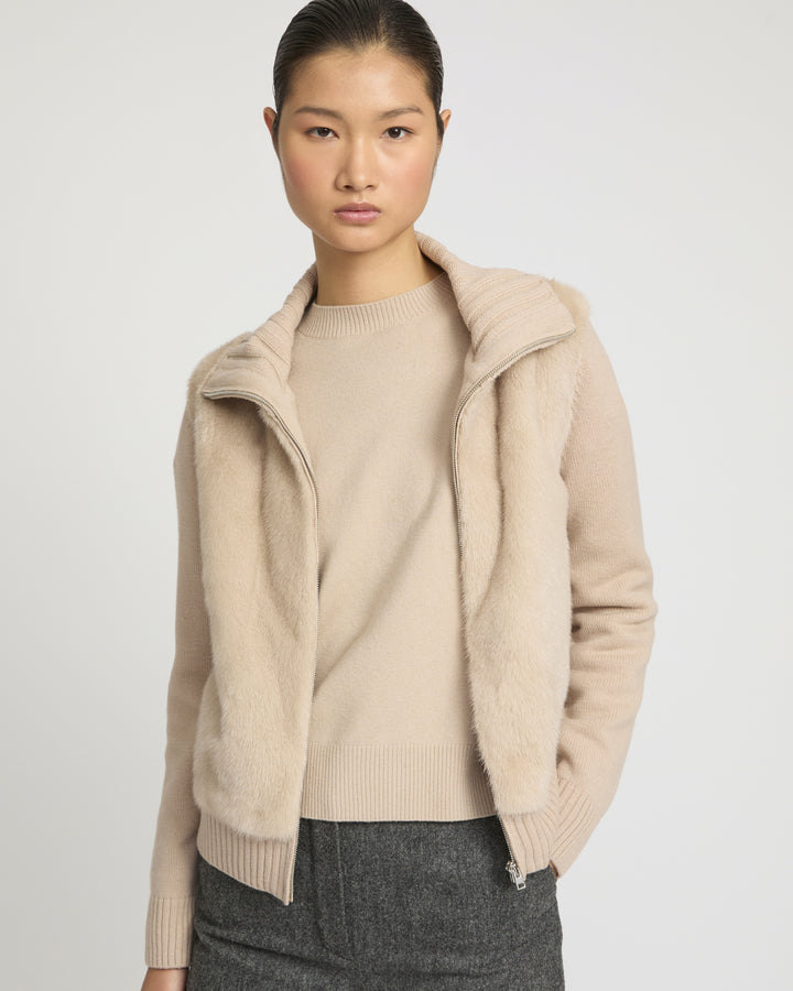 Mink fur and Merino knit jacket