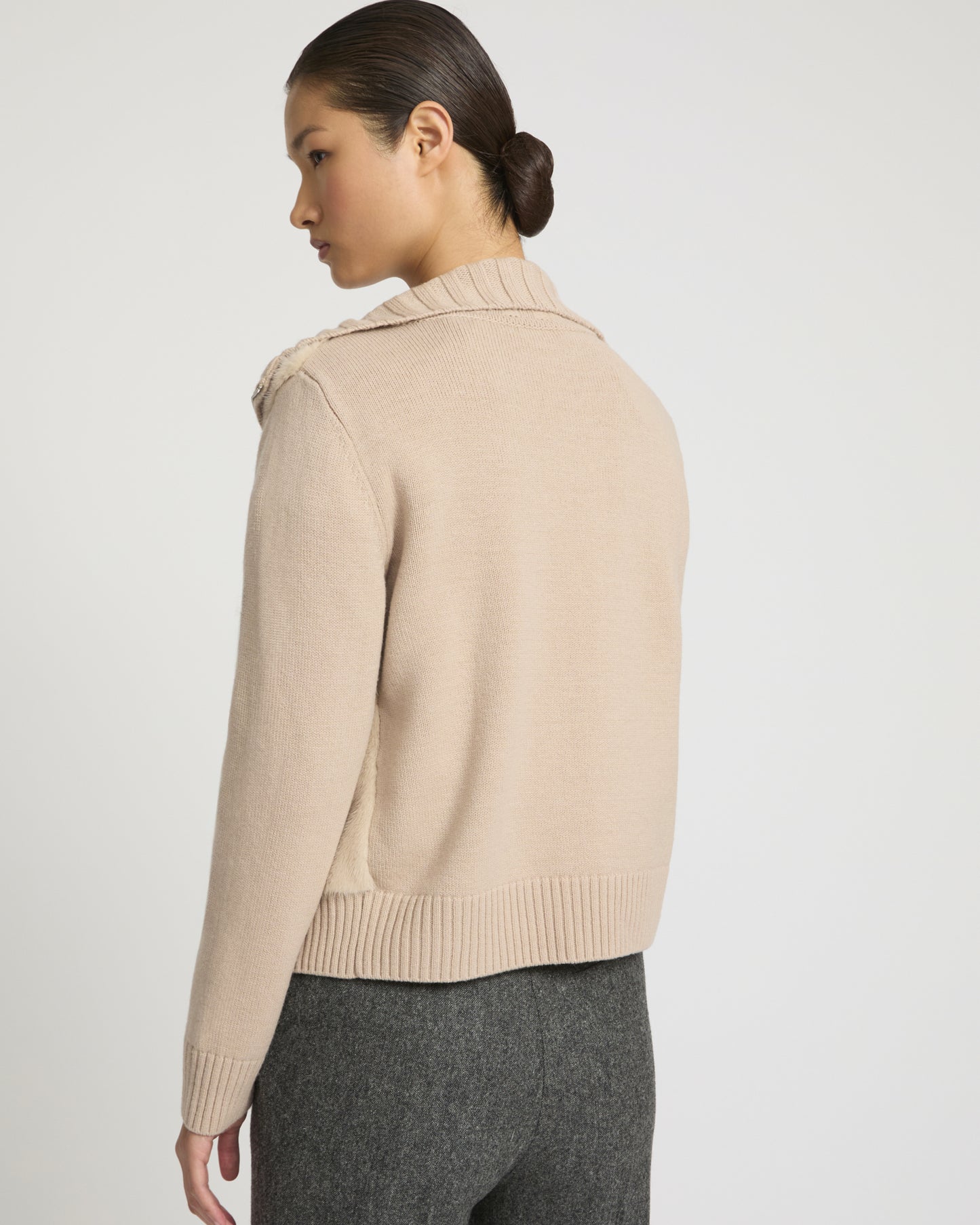 Mink fur and Merino knit jacket
