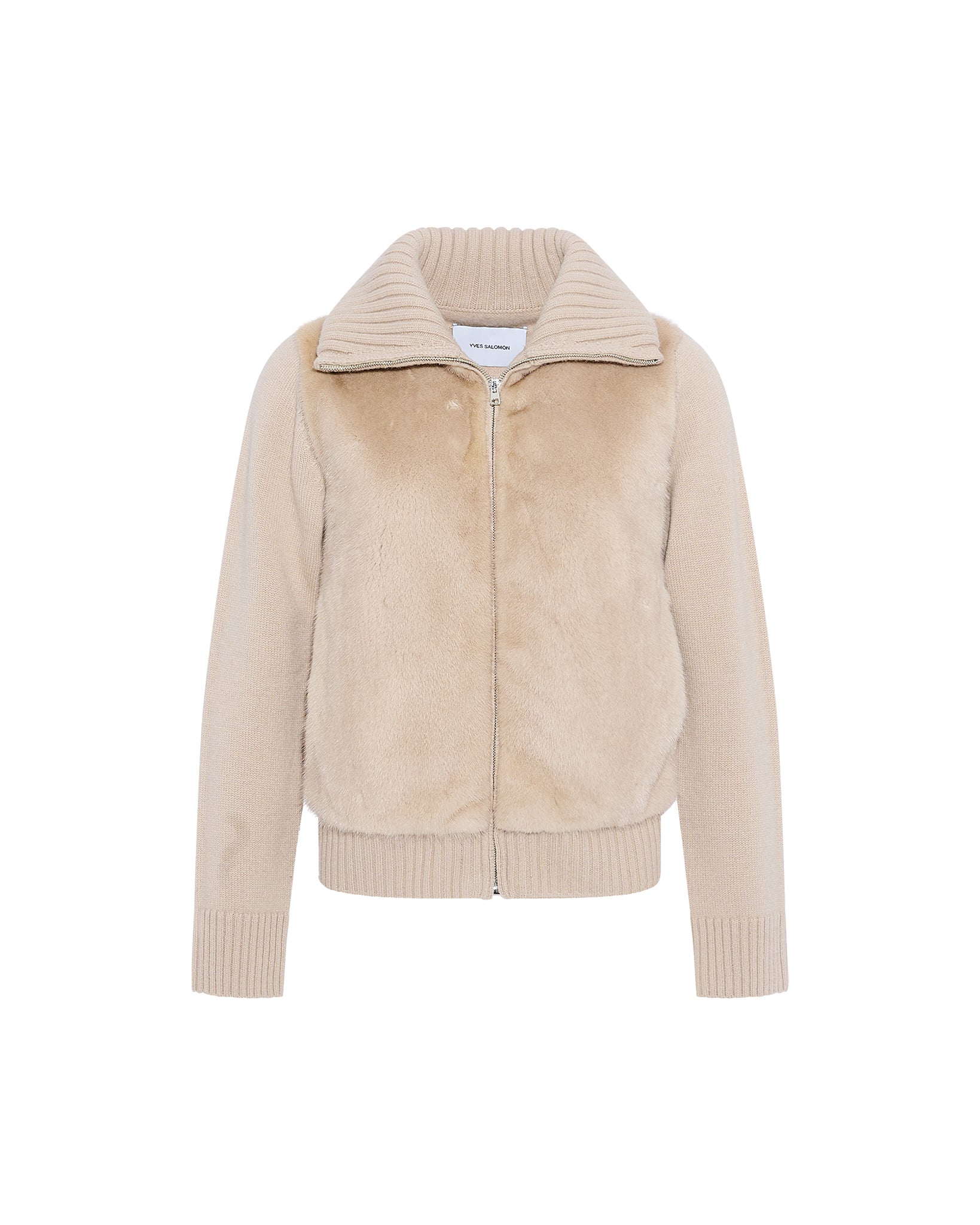 Mink fur and Merino knit jacket - Yves Salomon