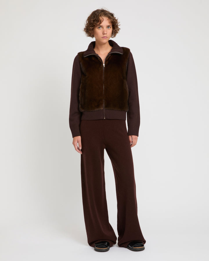 Mink fur and Merino knit jacket