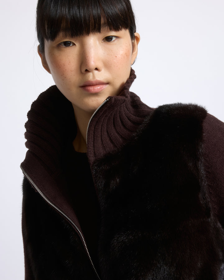 Mink fur and Merino knit jacket - Yves Salomon - New Fall/Winter Collection