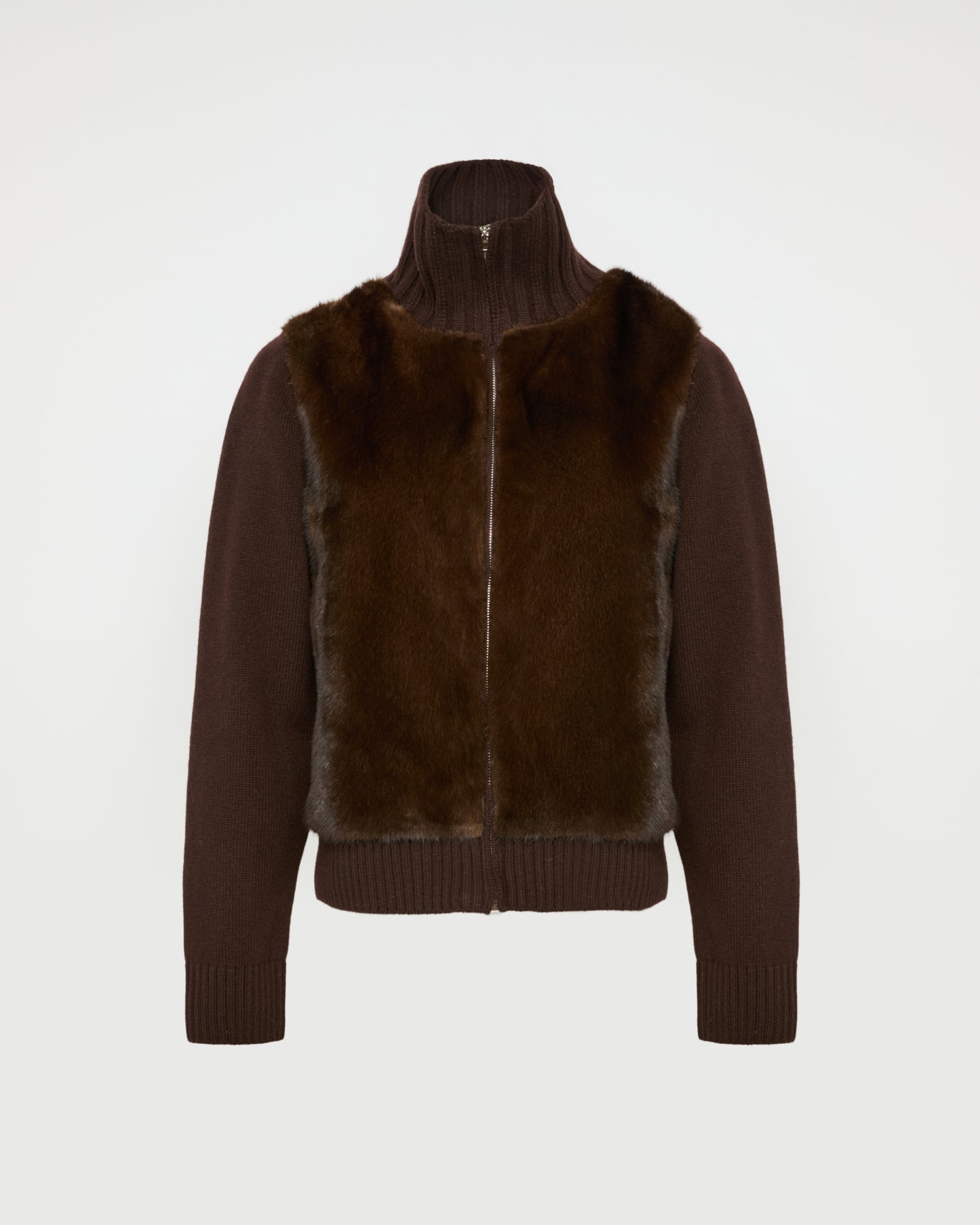 Mink fur and Merino knit jacket