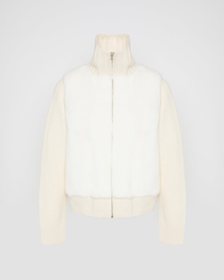 Mink fur and Merino knit jacket