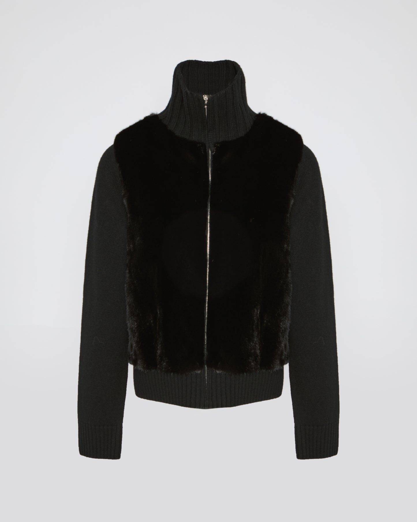 Mink fur and Merino knit jacket