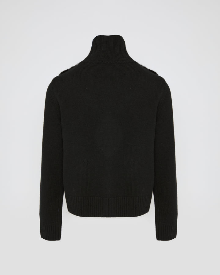 Mink fur and Merino knit jacket