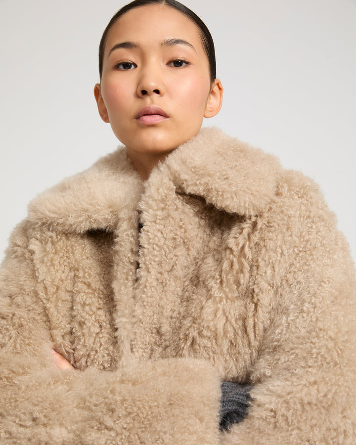 Cashmere lambskin and Merino knit jacket
