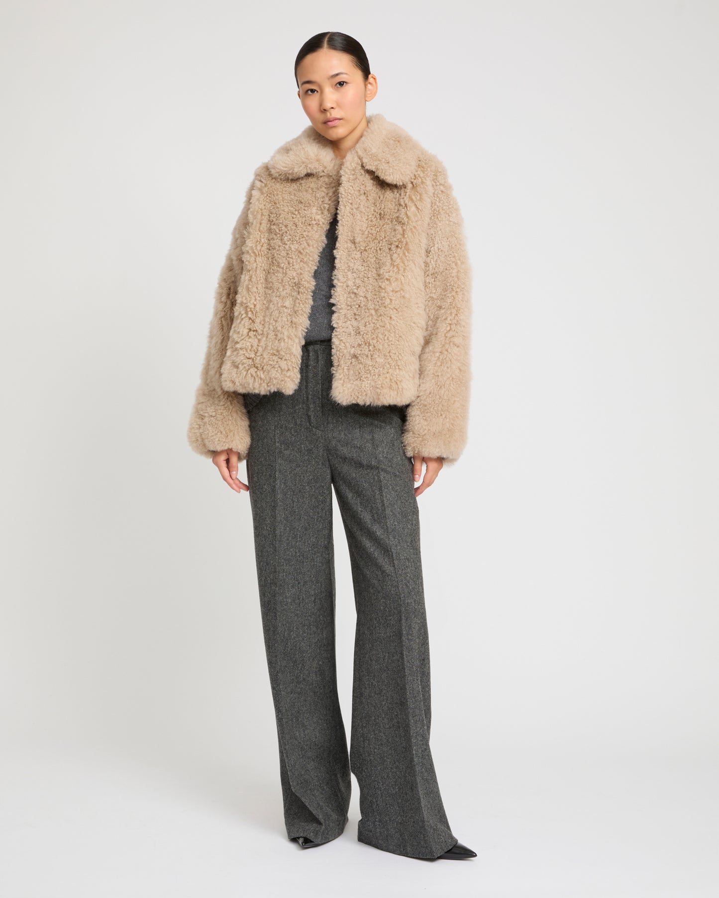 Cashmere lambskin and Merino knit jacket