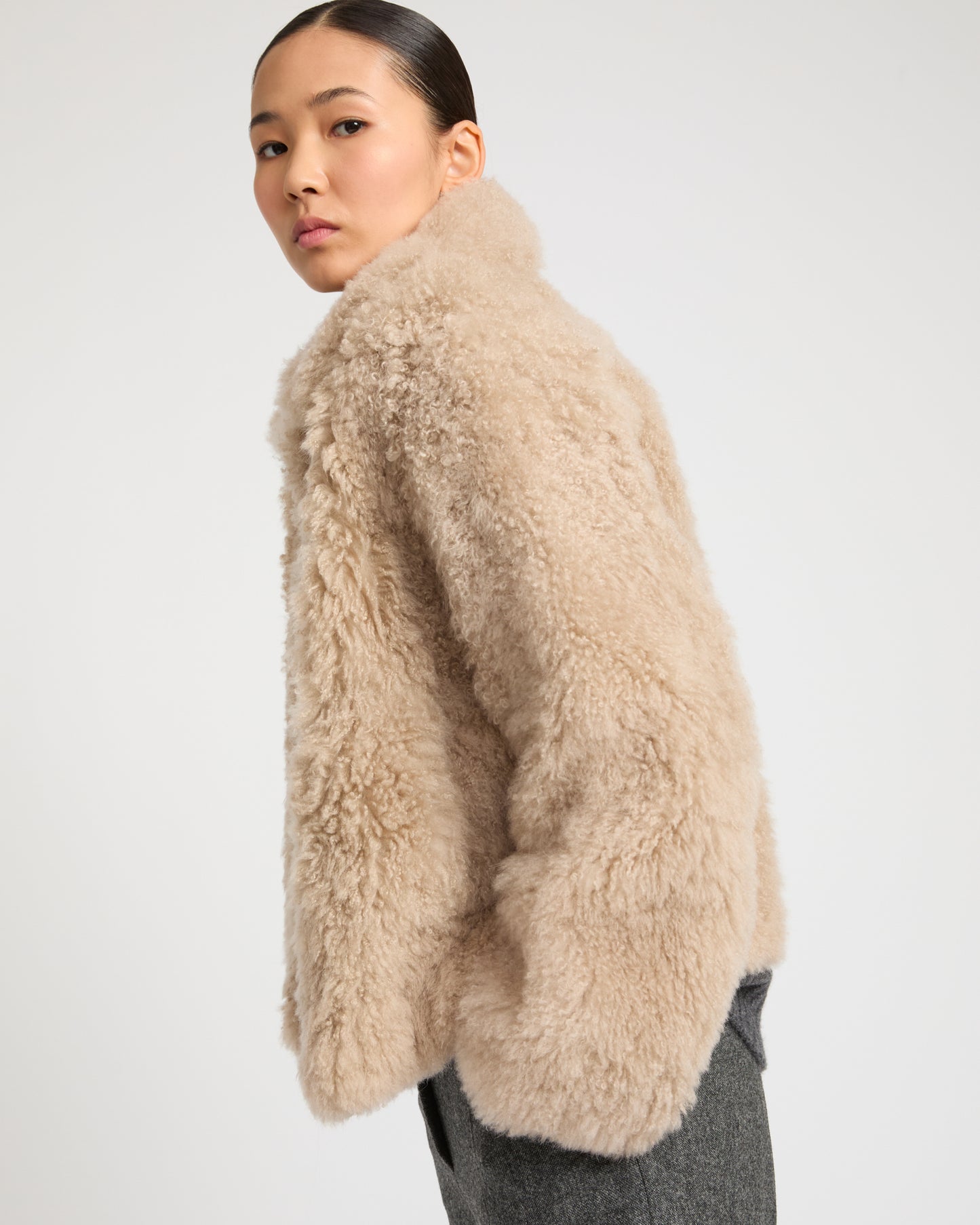 Cashmere lambskin and Merino knit jacket