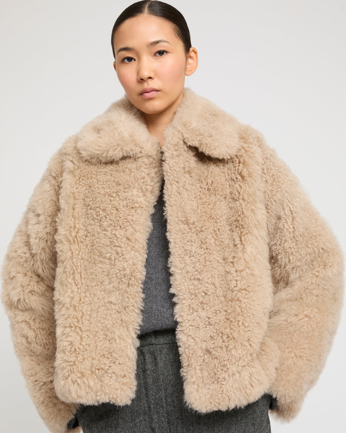 Cashmere lambskin and Merino knit jacket