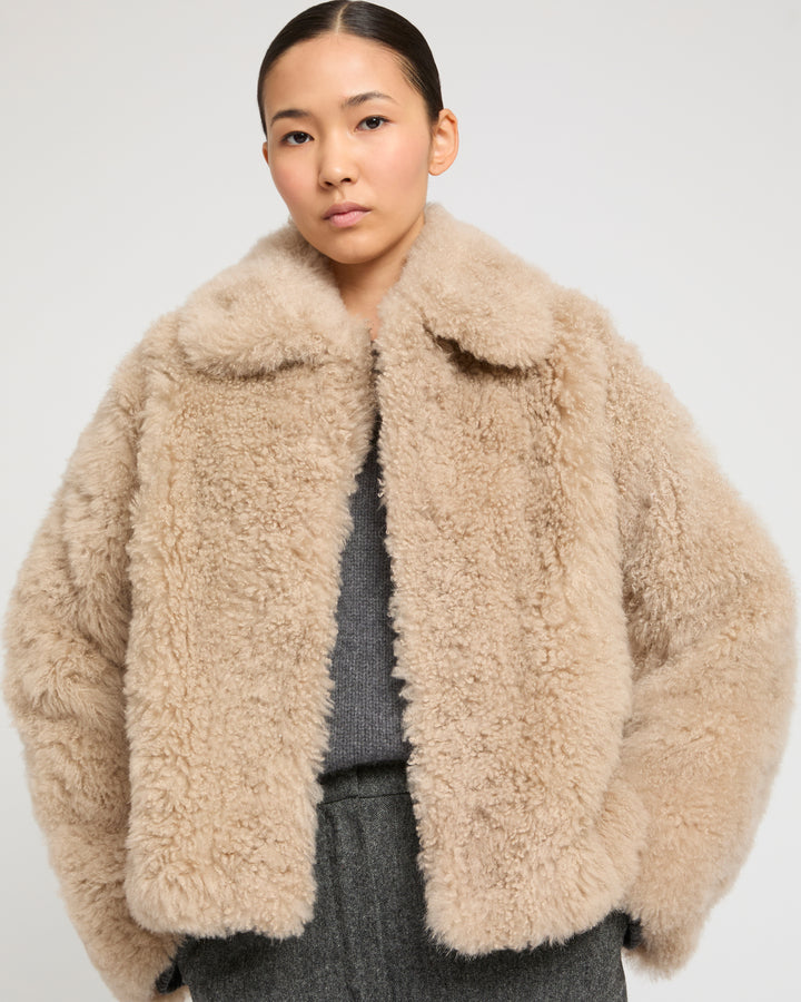 Cashmere lambskin and Merino knit jacket