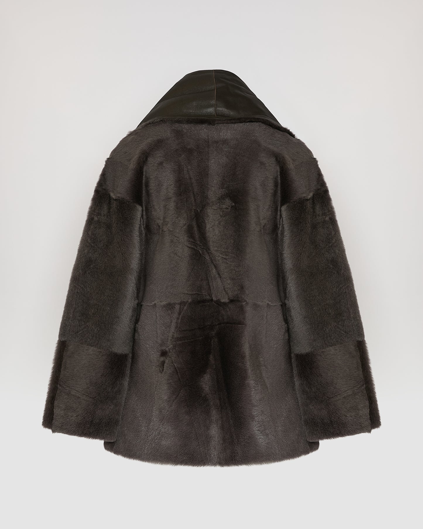 Long draped lambskin shearling jacket - Yves Salomon
