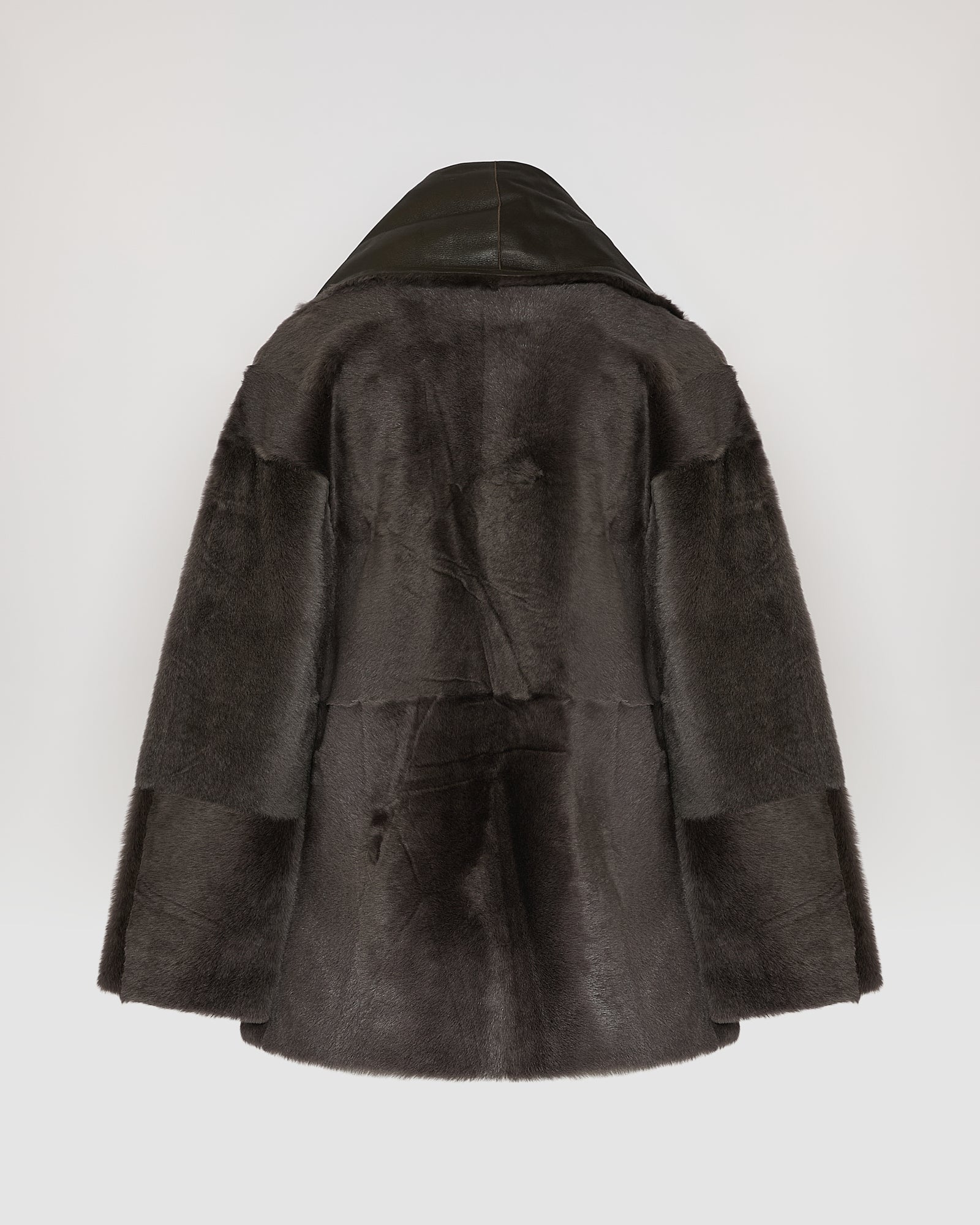 Long draped lambskin shearling jacket - Yves Salomon