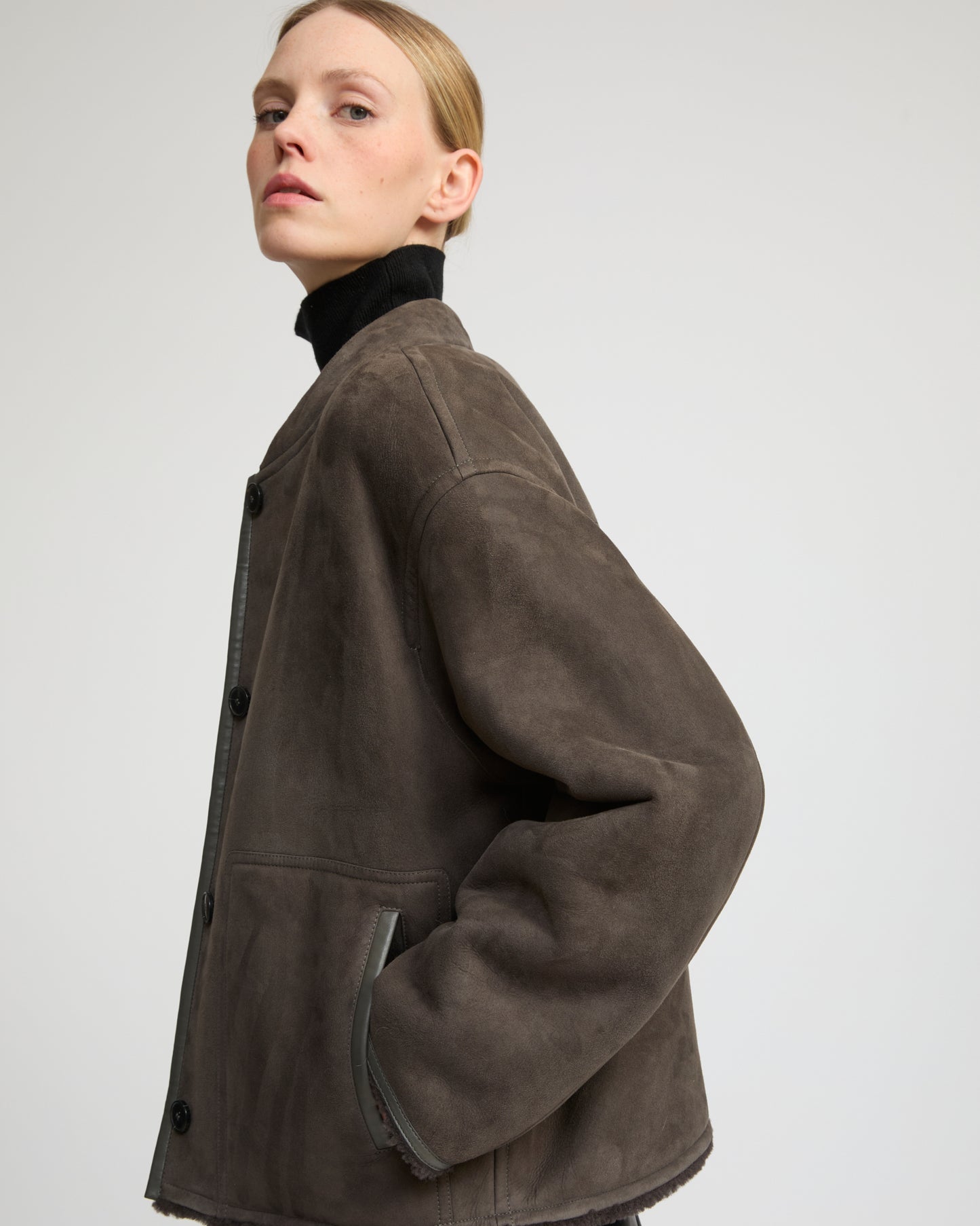 Suede Merino lambskin varsity jacket - Yves Salomon