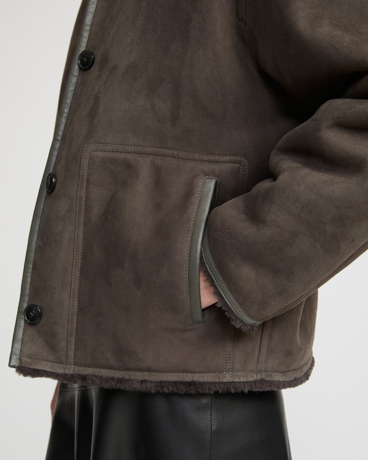 Suede Merino lambskin varsity jacket - Yves Salomon
