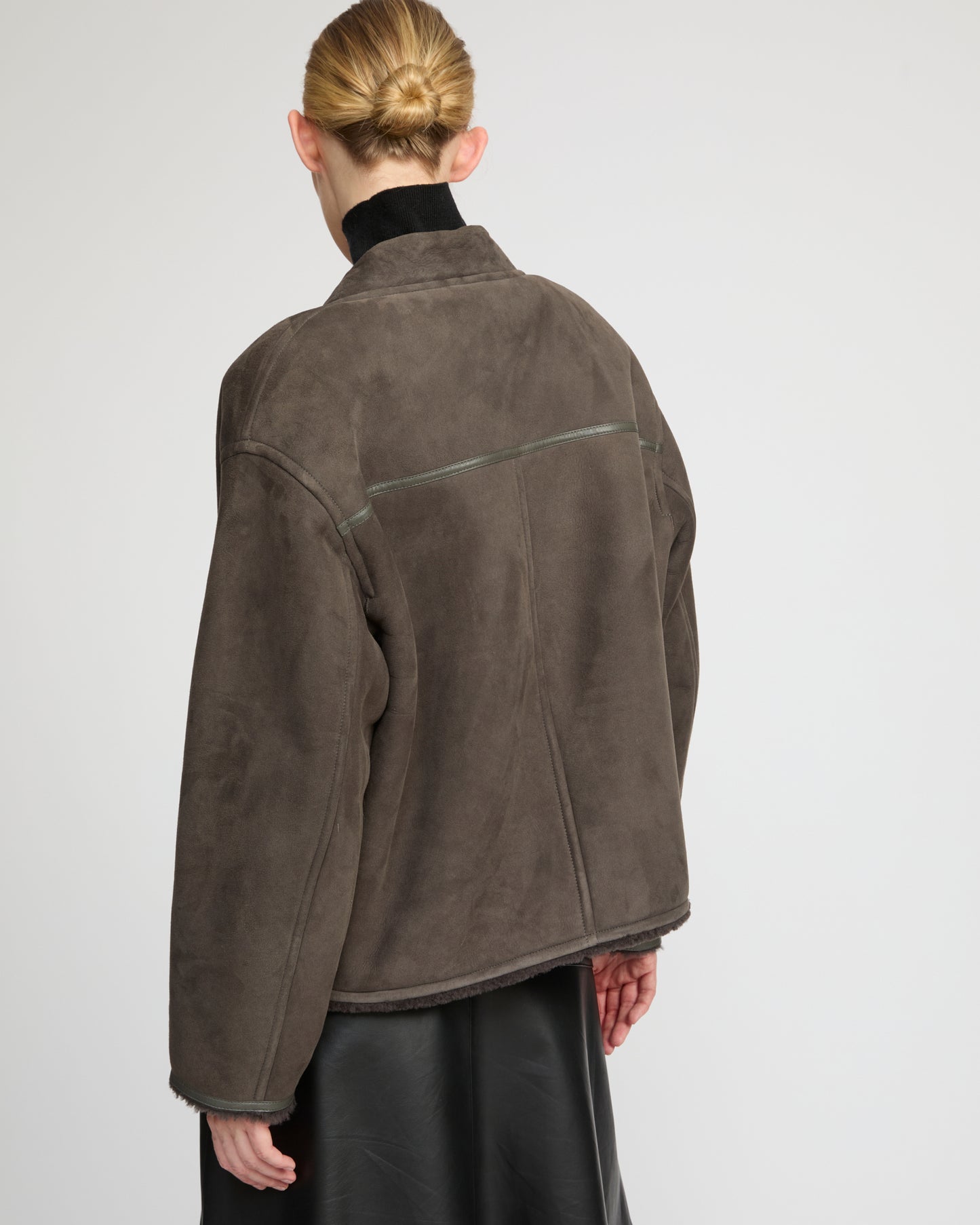 Suede Merino lambskin varsity jacket - Yves Salomon