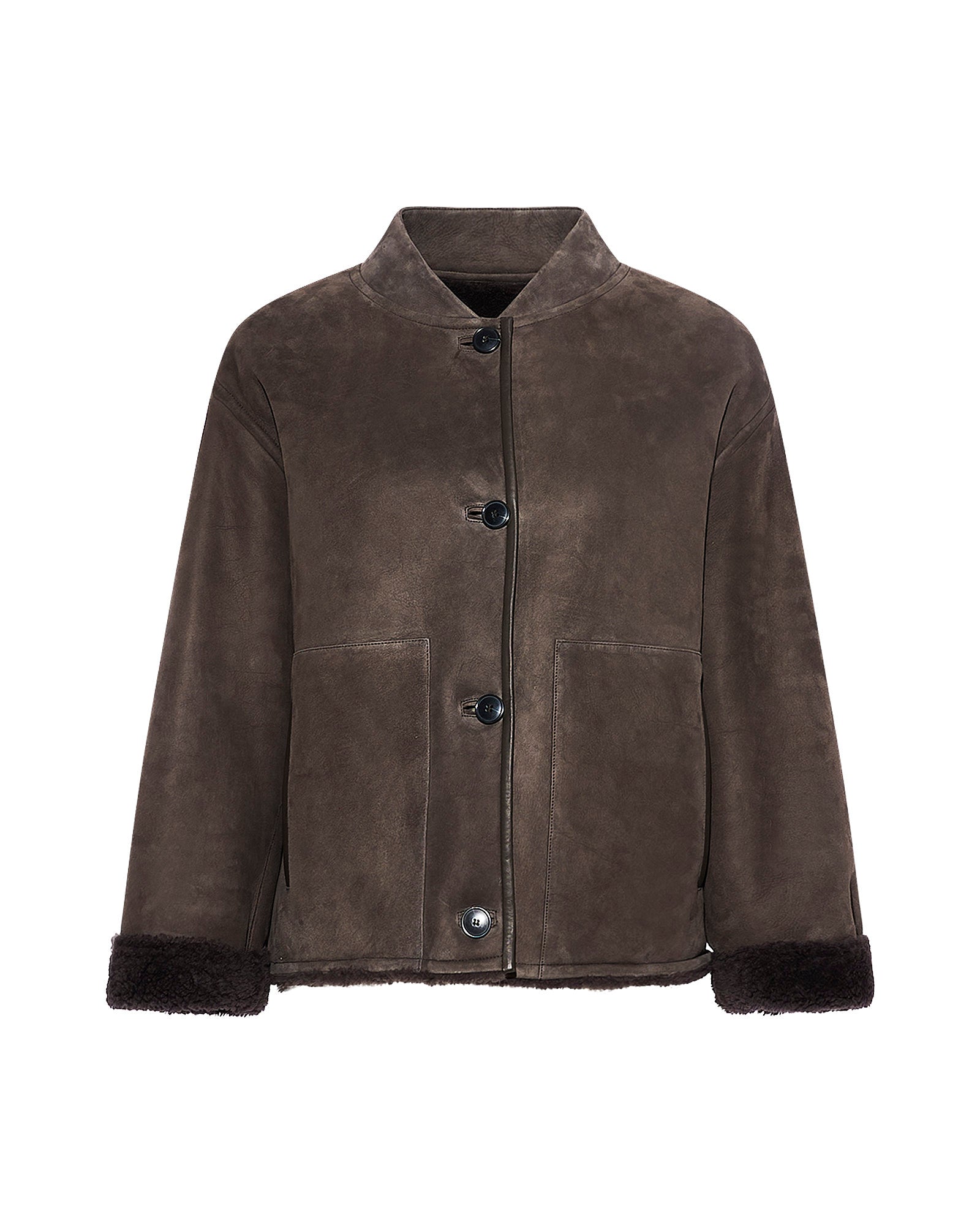 Suede Merino lambskin varsity jacket - Yves Salomon