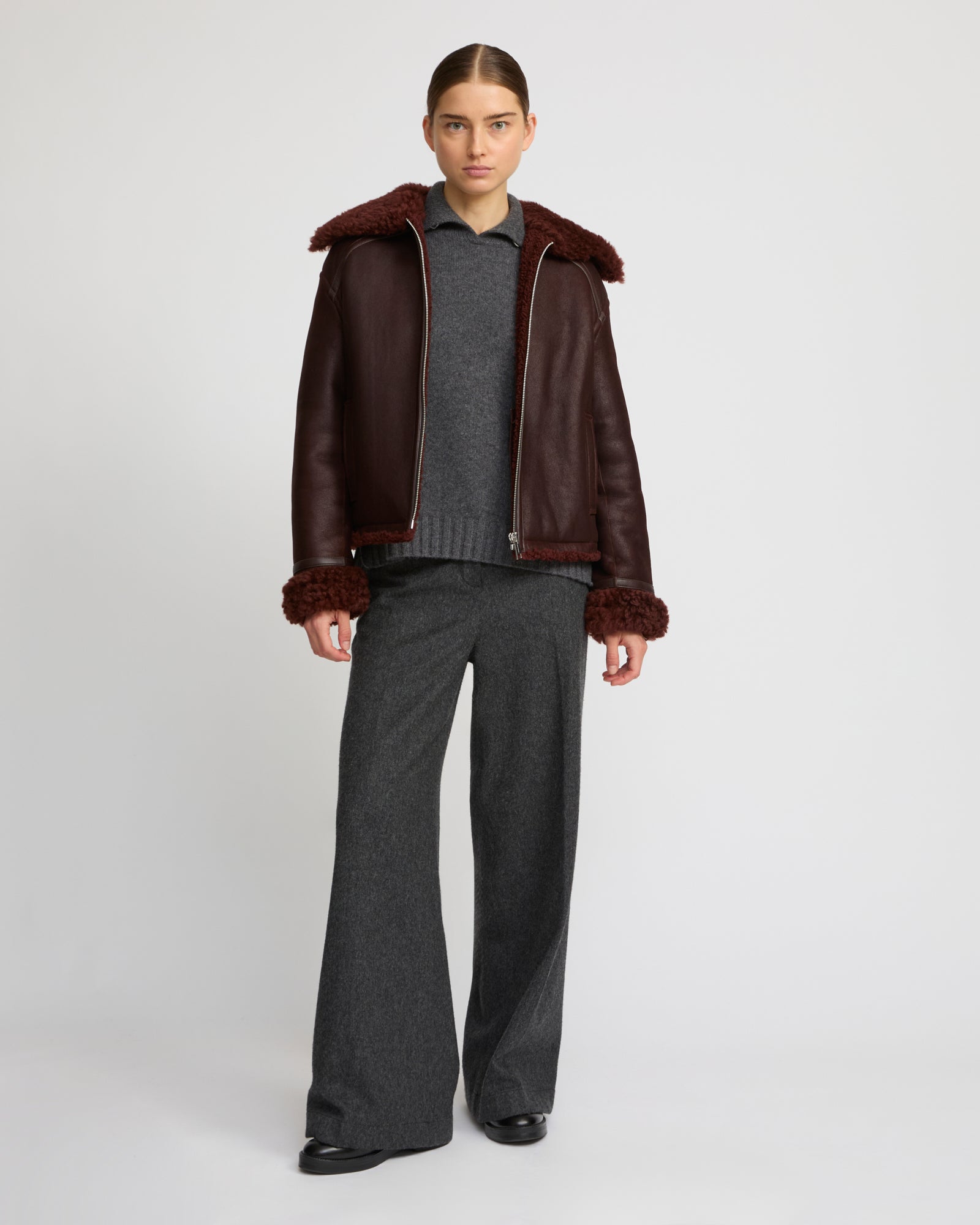 Gonfio Merino lambskin boxy jacket - Yves Salomon
