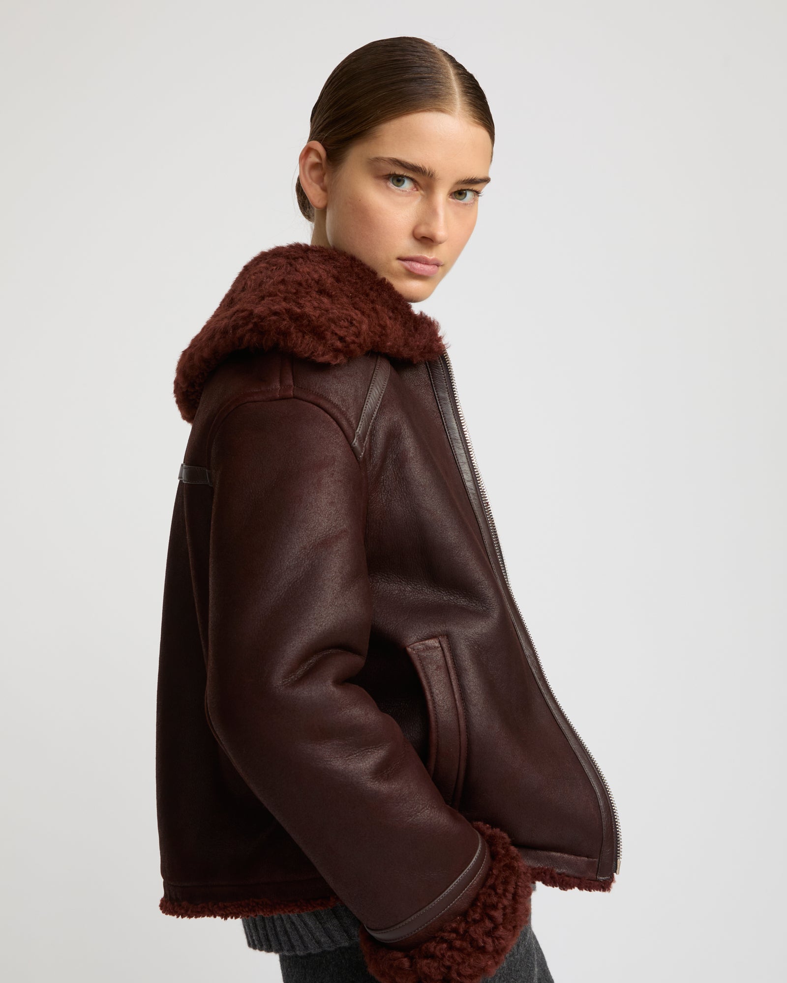 Gonfio Merino lambskin boxy jacket - Yves Salomon