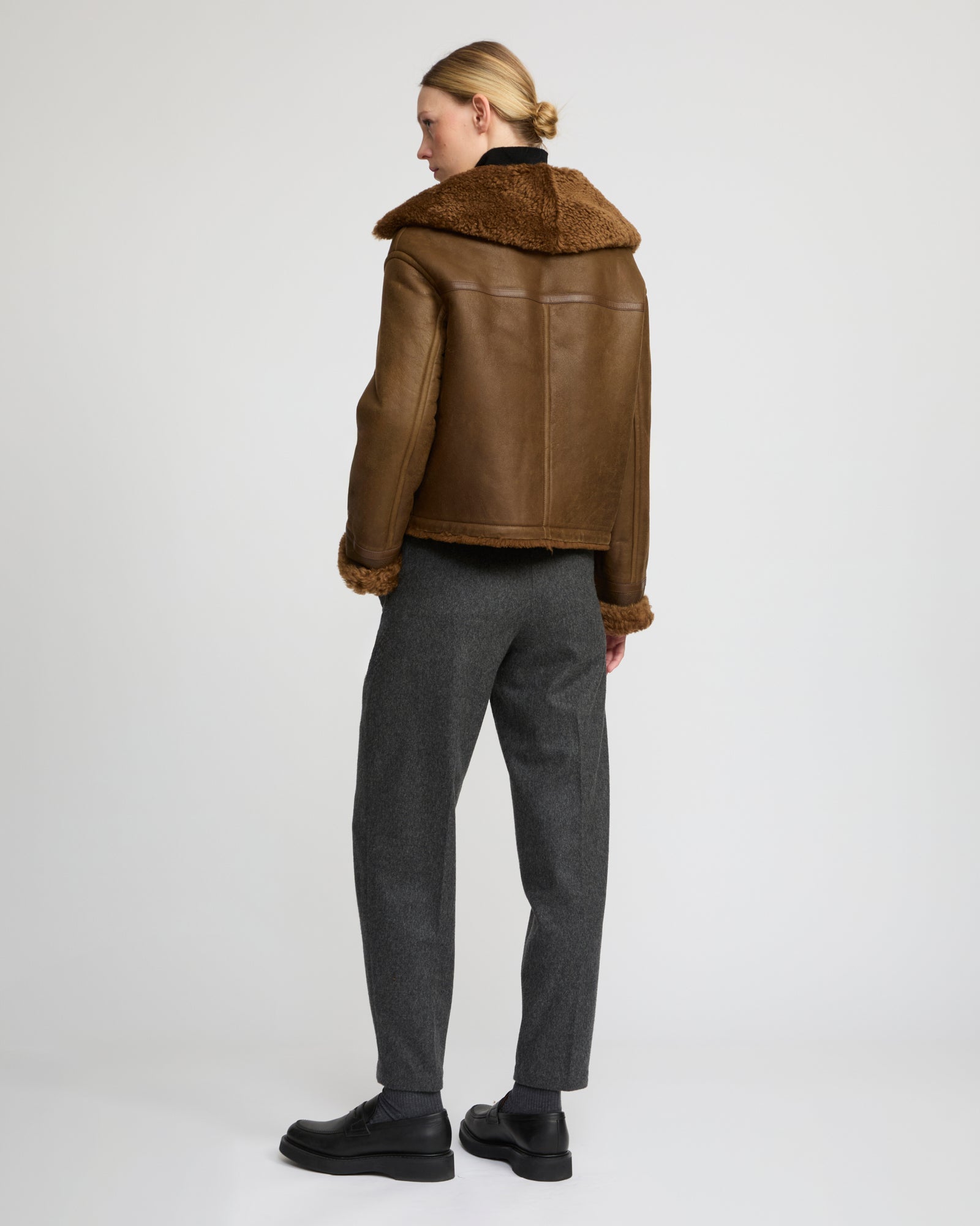 Gonfio Merino lambskin boxy jacket - brown - Yves Salomon – Yves