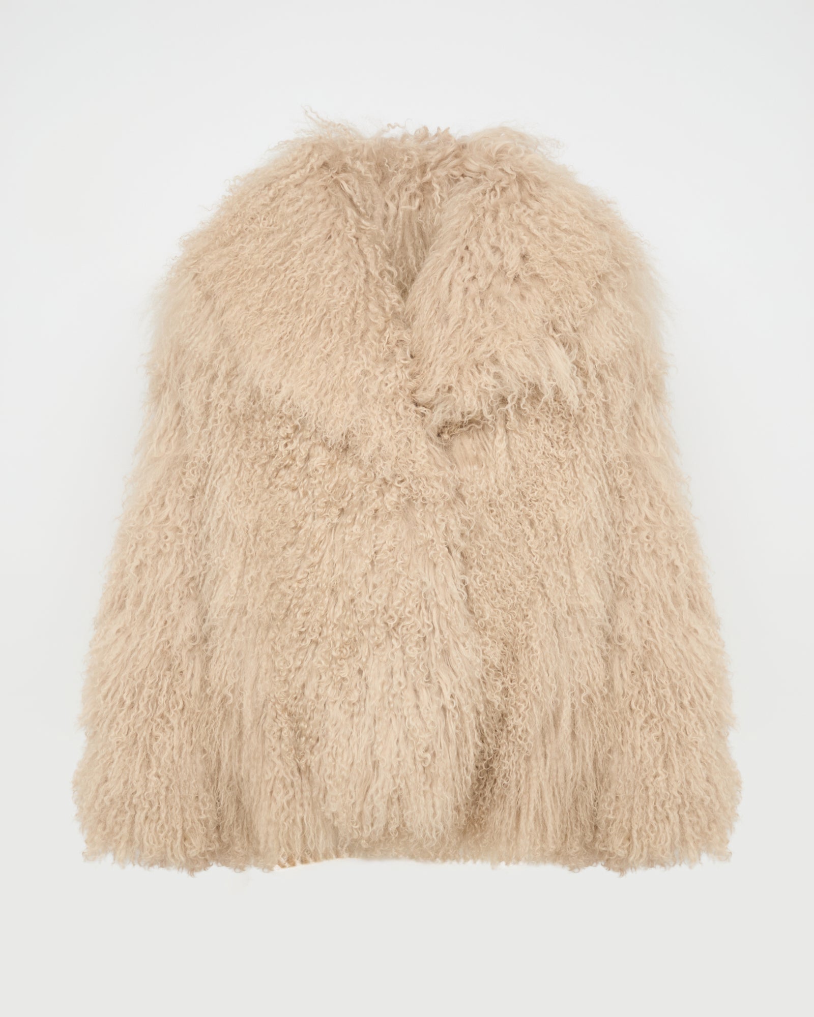 Oversized Mongolian lamb jacket - beige - Yves Salomon – Yves