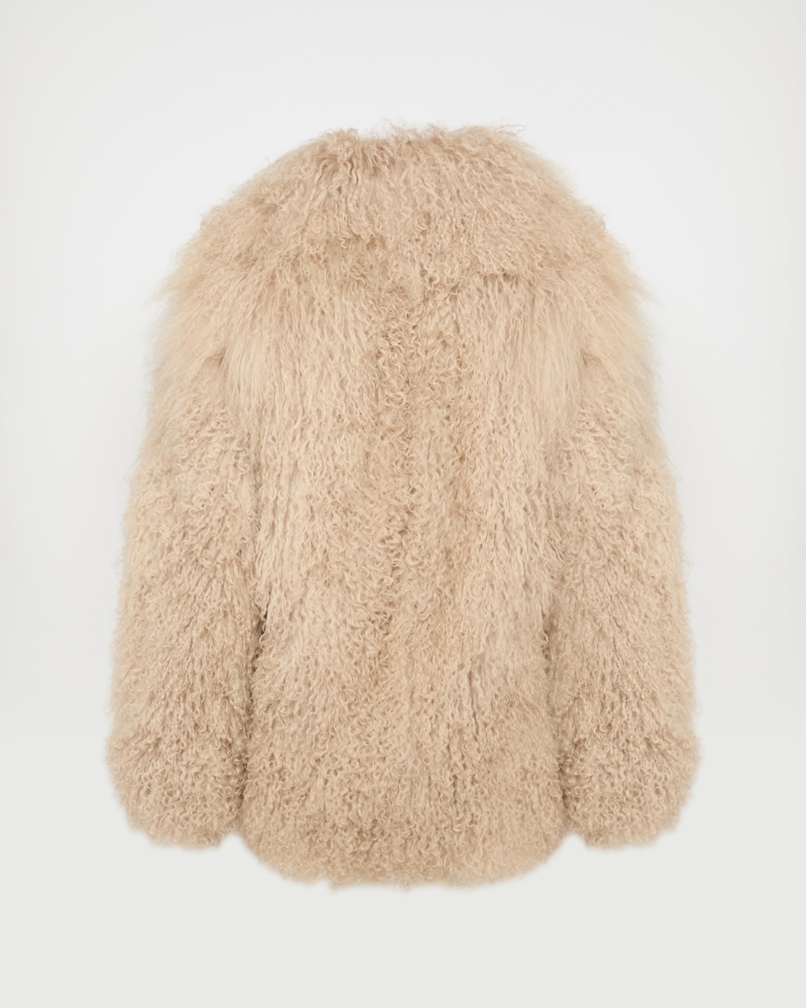 Oversized Mongolian lamb jacket - beige - Yves Salomon – Yves