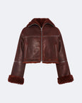 Suede Merino lambskin cropped jacket