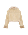 Suede Merino lambskin cropped jacket