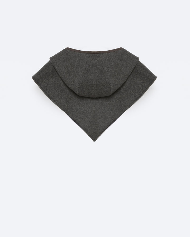 Double-sided cashmere wool hooded scarf -Yves Salomon