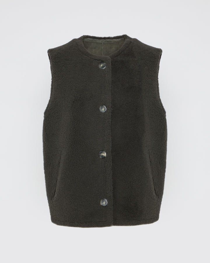Curly merino down gilet -Yves Salomon