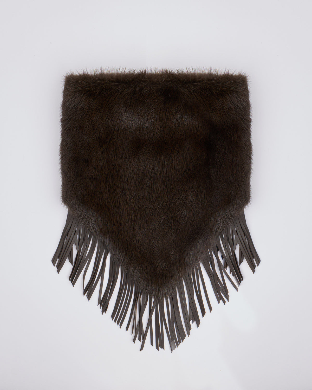 Mink fur bandana with lamb leather fringes - Yves Salomon - New Fall/Winter Collection