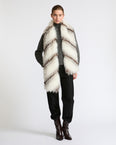 Striped fox fur scarf