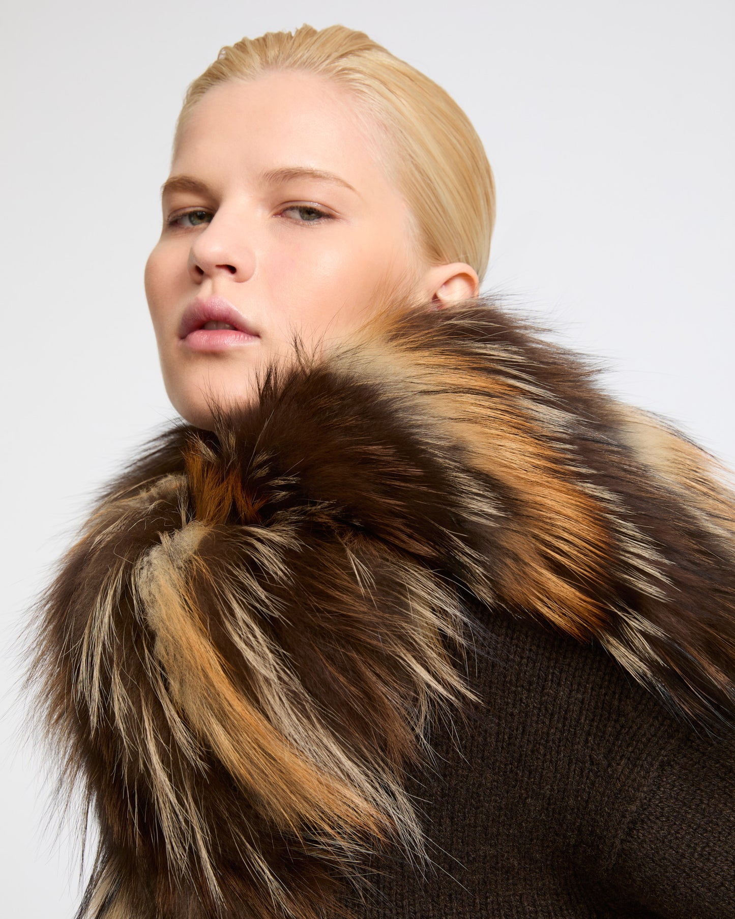Striped fox fur scarf - Yves Salomon - New Fall Winter Collection