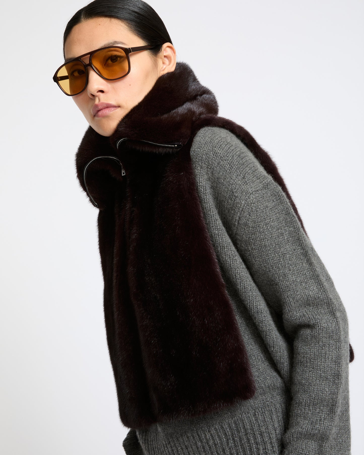 Mink fur bib - Yves Salomon - New Fall Winter Collection