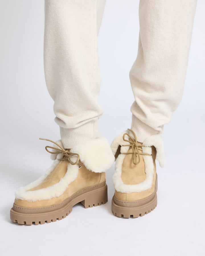 Suede and brushed merinillo lambskin ankle boots - Yves Salomon - New Fall/Winter Collection