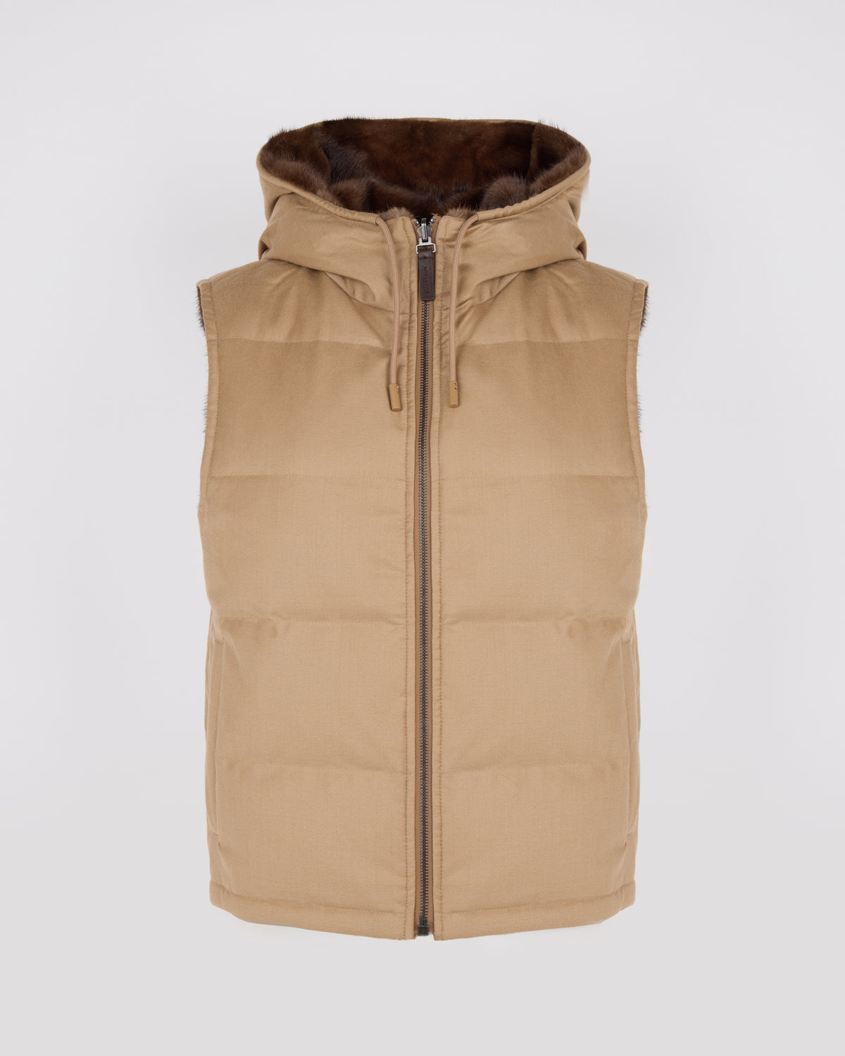 Reversible flannel and mink fur sleeveless gilet - Yves Salomon - New Fall/Winter Collection