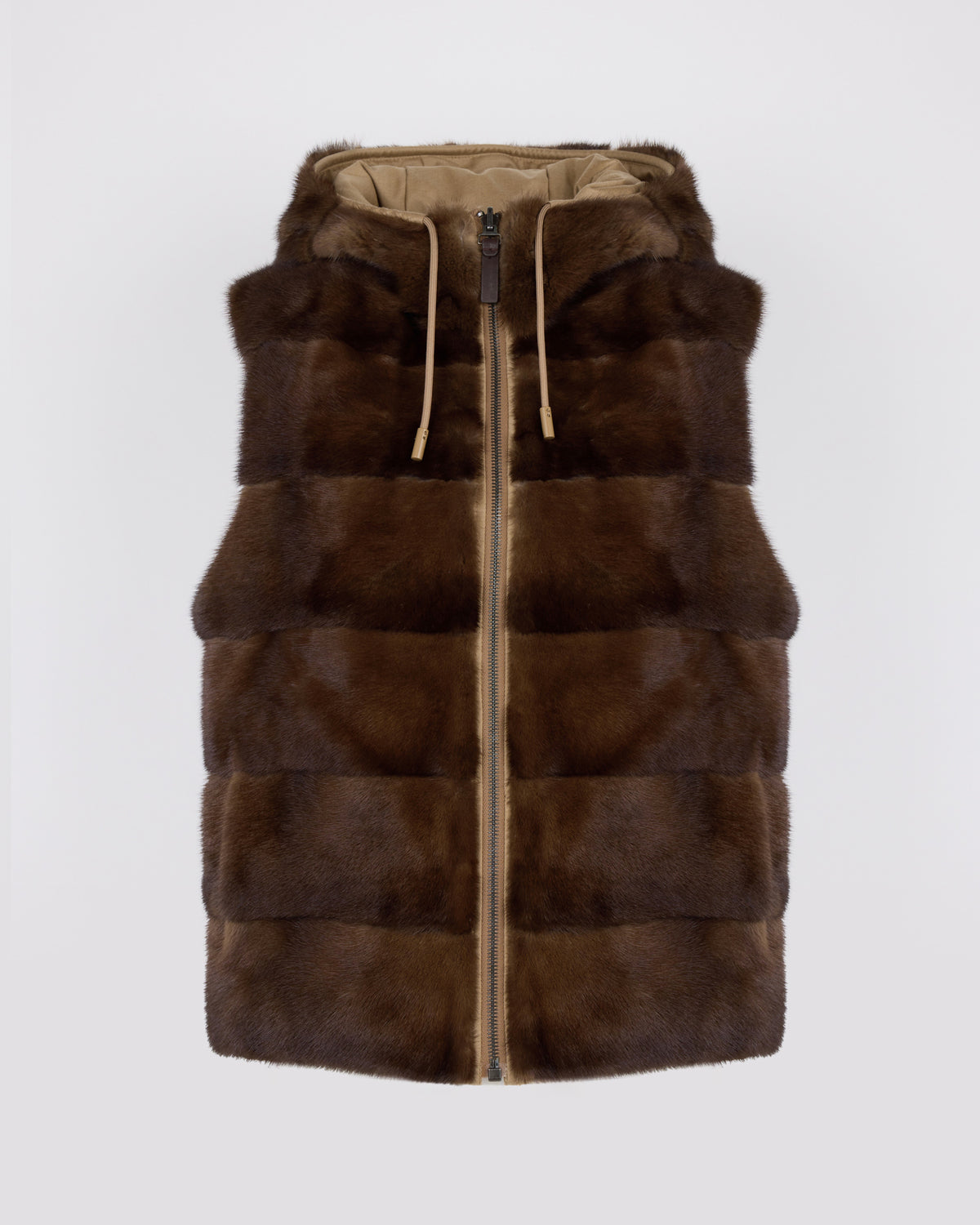 Reversible flannel and mink fur sleeveless gilet - Yves Salomon - New Fall/Winter Collection