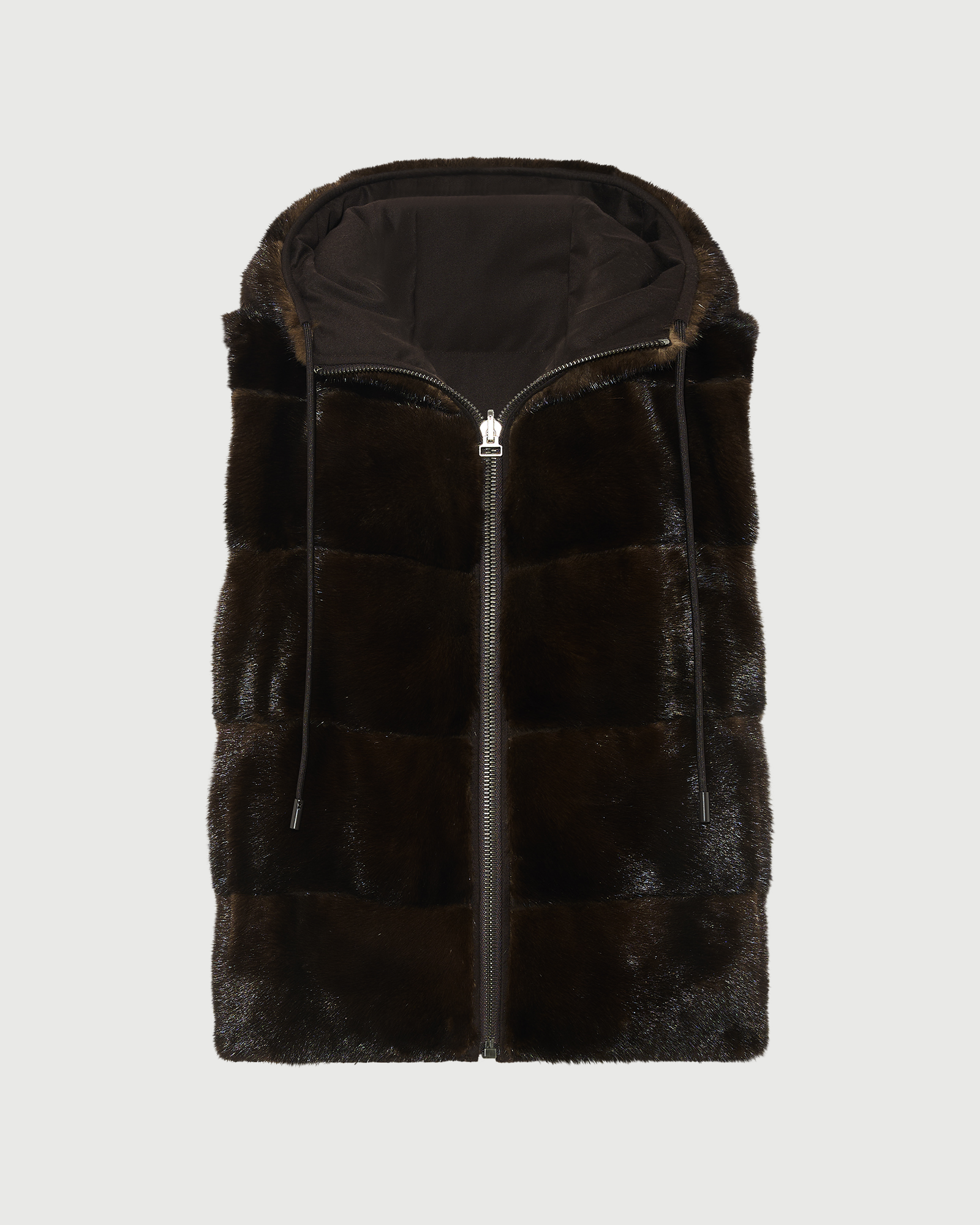 Reversible flannel and mink fur sleeveless gilet - Yves Salomon - New Fall Winter Collection