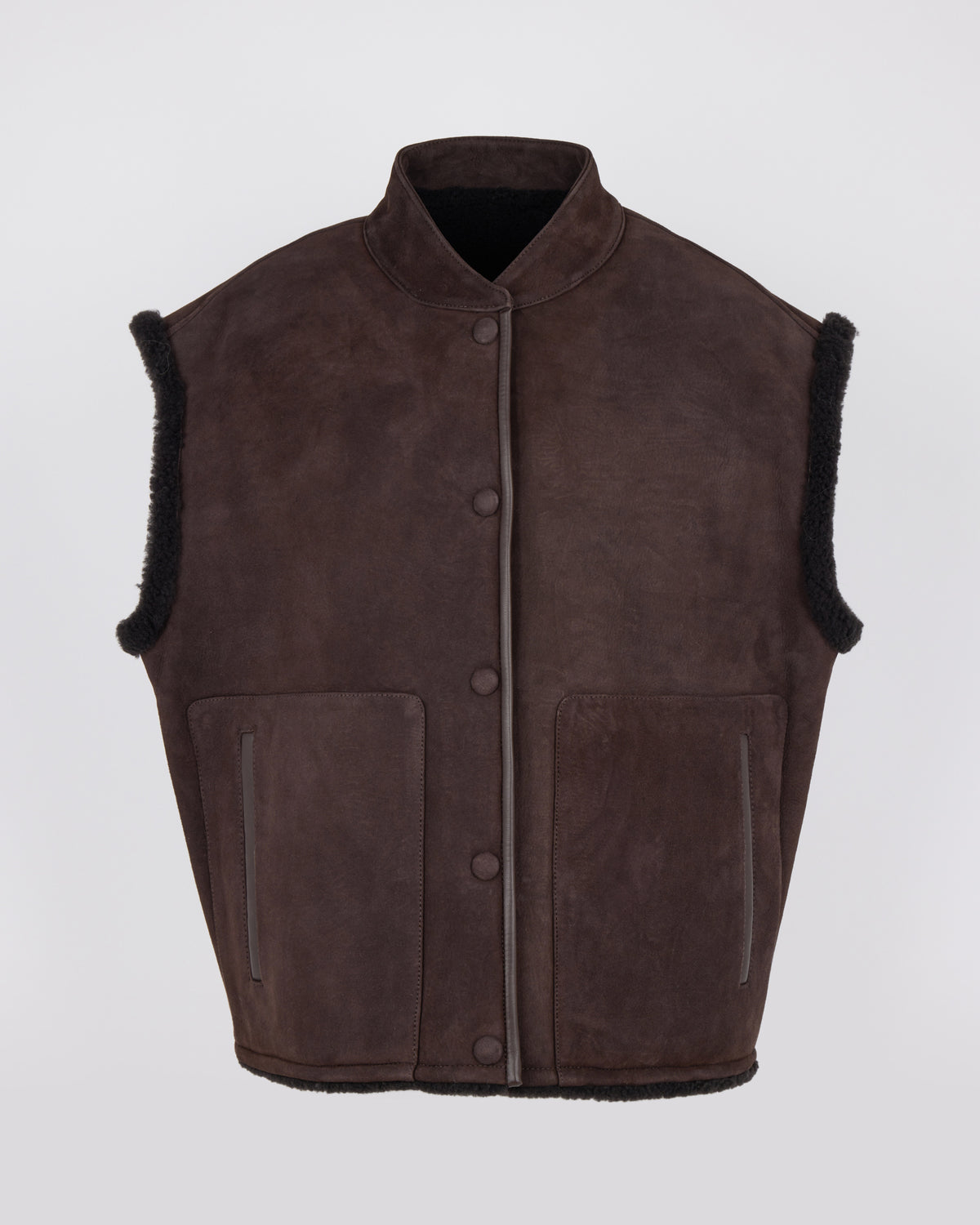 Curly Merino lambskin sleeveless gilet - Yves Salomon - New Fall/Winter Collection