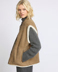 Curly Merino lambskin sleeveless gilet