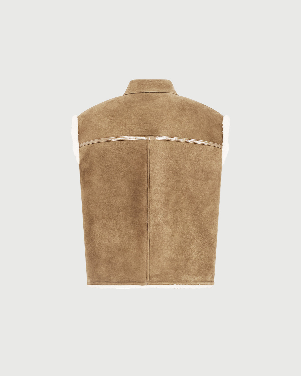 Curly Merino lambskin sleeveless gilet