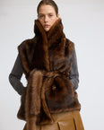 Sleeveless gilet in Toscana lambskin