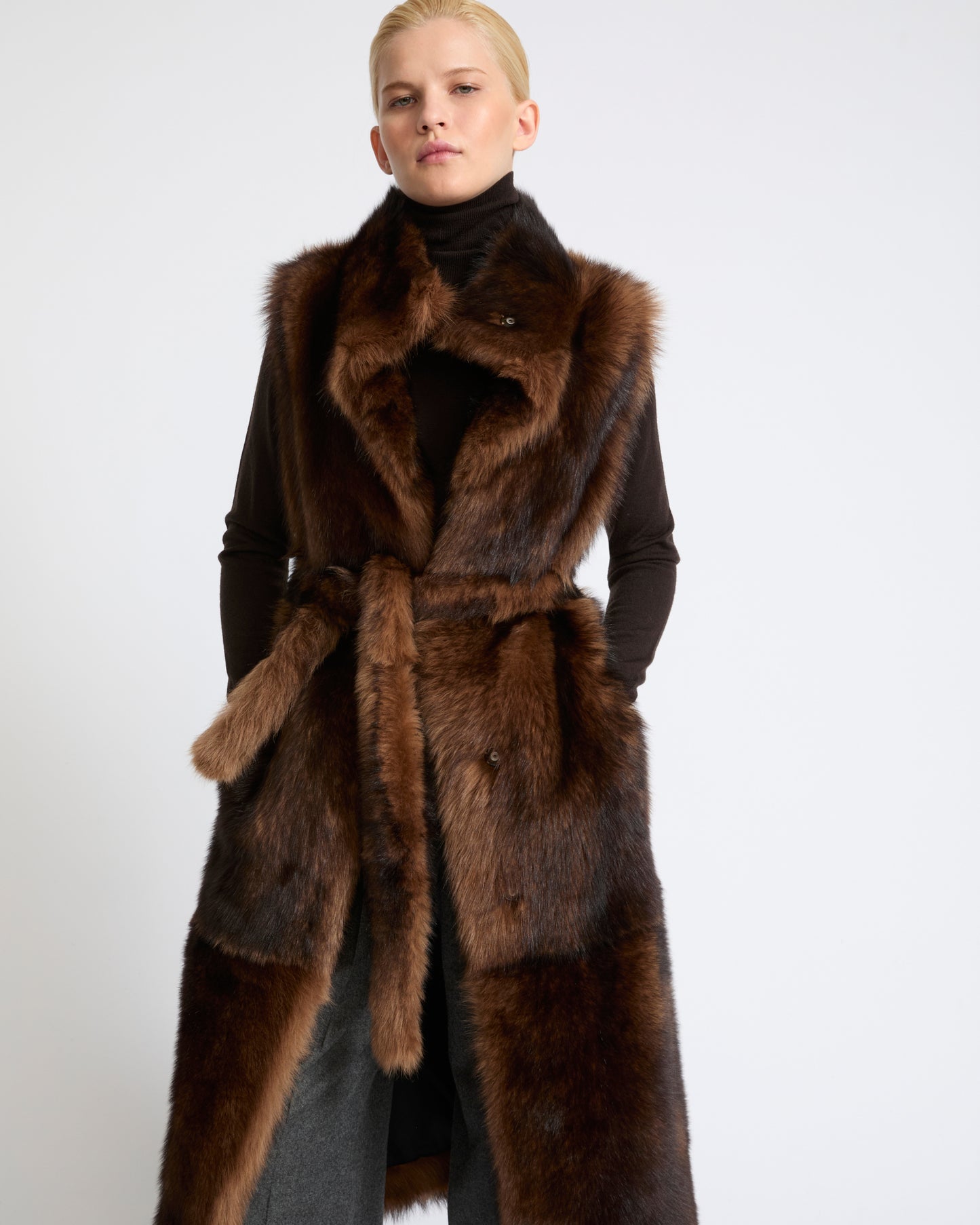 Long Toscana lambskin sleeveless gilet - Yves Salomon - New Fall Winter Collection