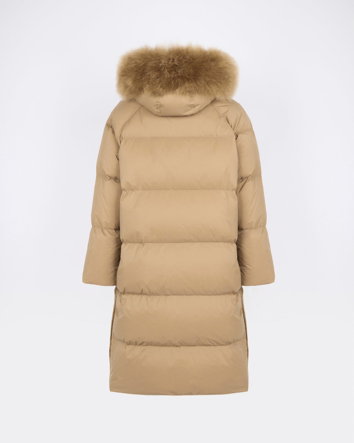 Long down jacket in waterproof technical fabric with airy lamb wool trim - Yves Salomon - New Fall/Winter Collection