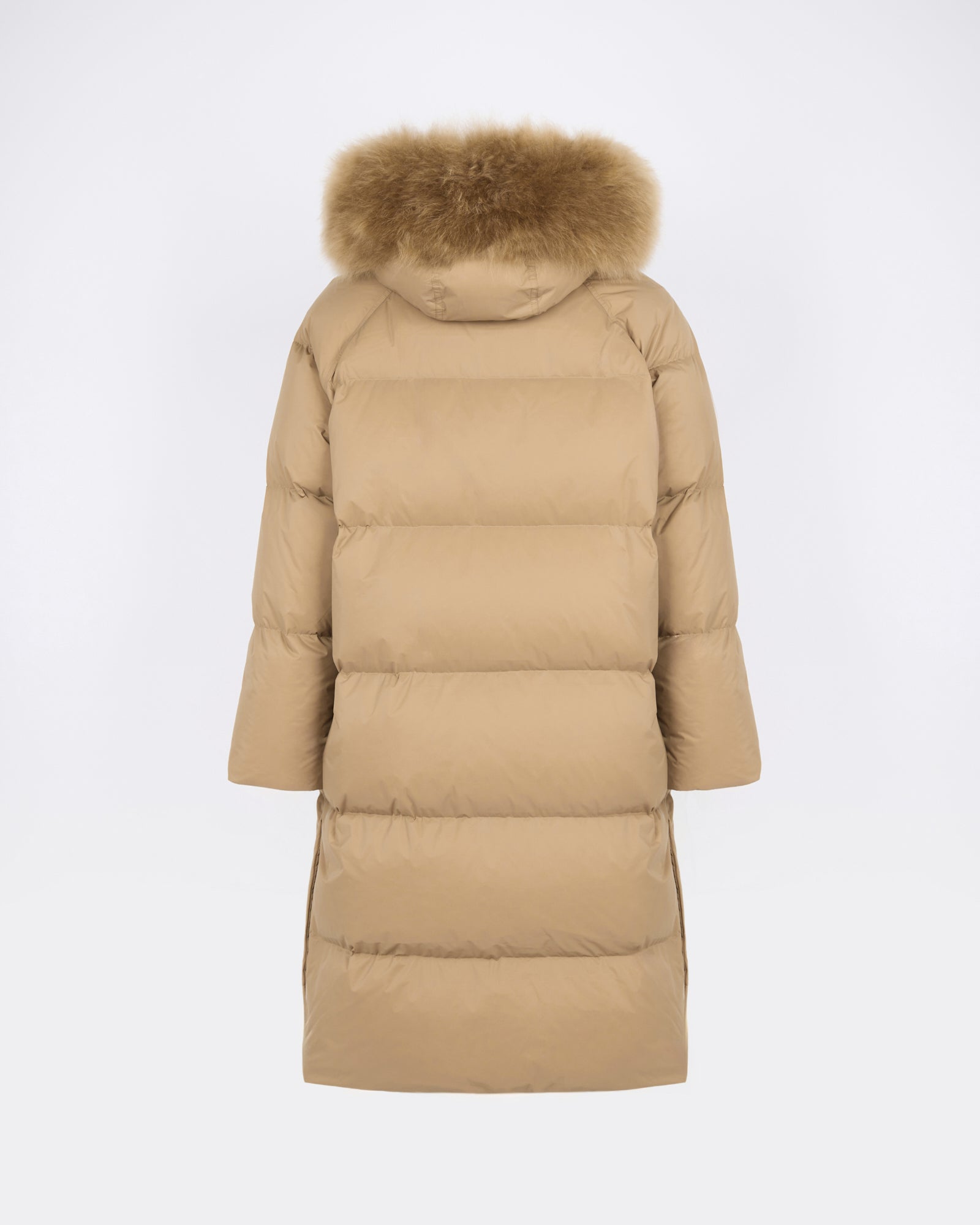 Long down jacket in waterproof technical fabric with airy lamb wool trim - Yves Salomon - New Fall/Winter Collection
