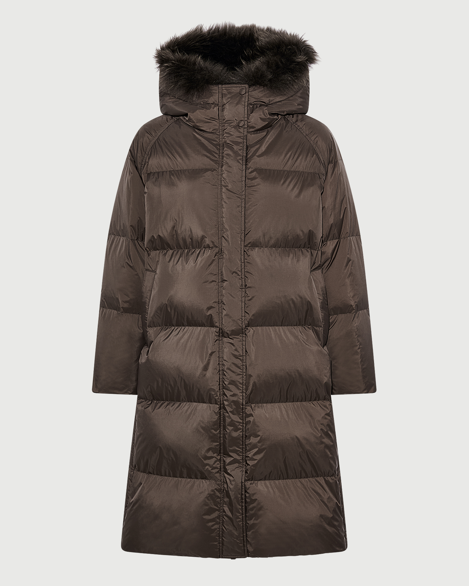 Long down jacket in waterproof technical fabric with airy lamb wool trim - Yves Salomon - New Fall Winter Collection