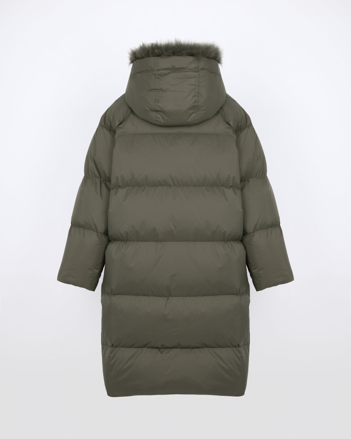Long down jacket in waterproof technical fabric with airy lamb wool trim - Yves Salomon - New Fall/Winter Collection