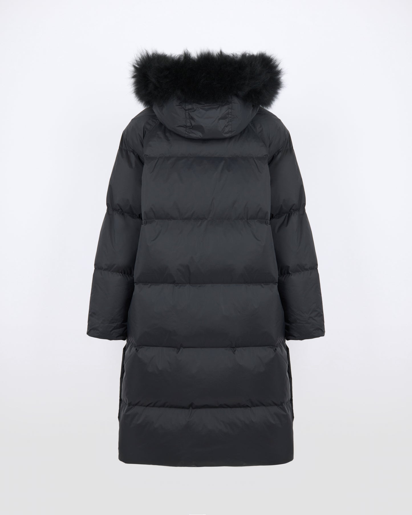 Long down jacket in waterproof technical fabric with airy lamb wool trim - Yves Salomon - New Fall/Winter Collection